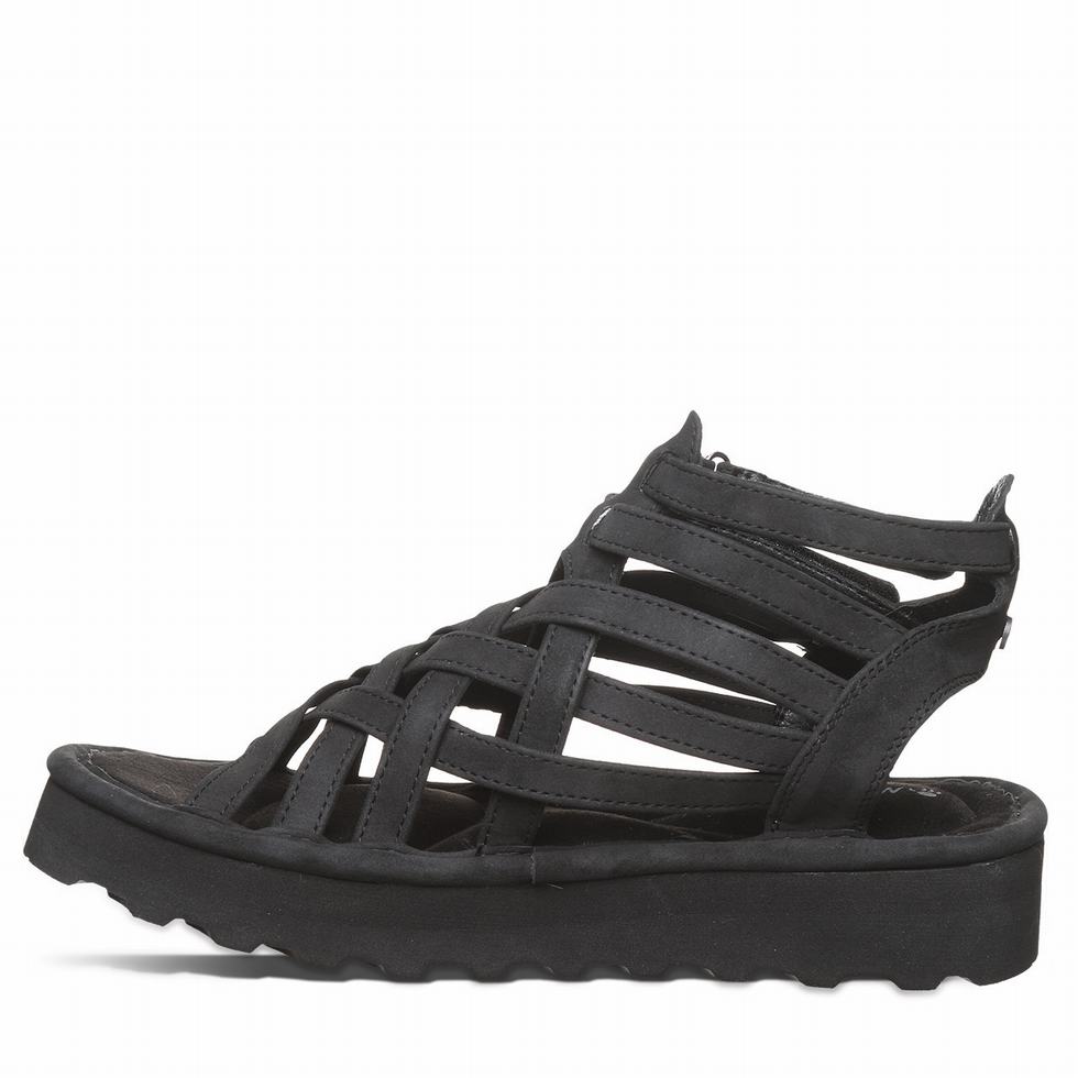 Women Bearpaw Prominence Sandals Black | TIU1416VC