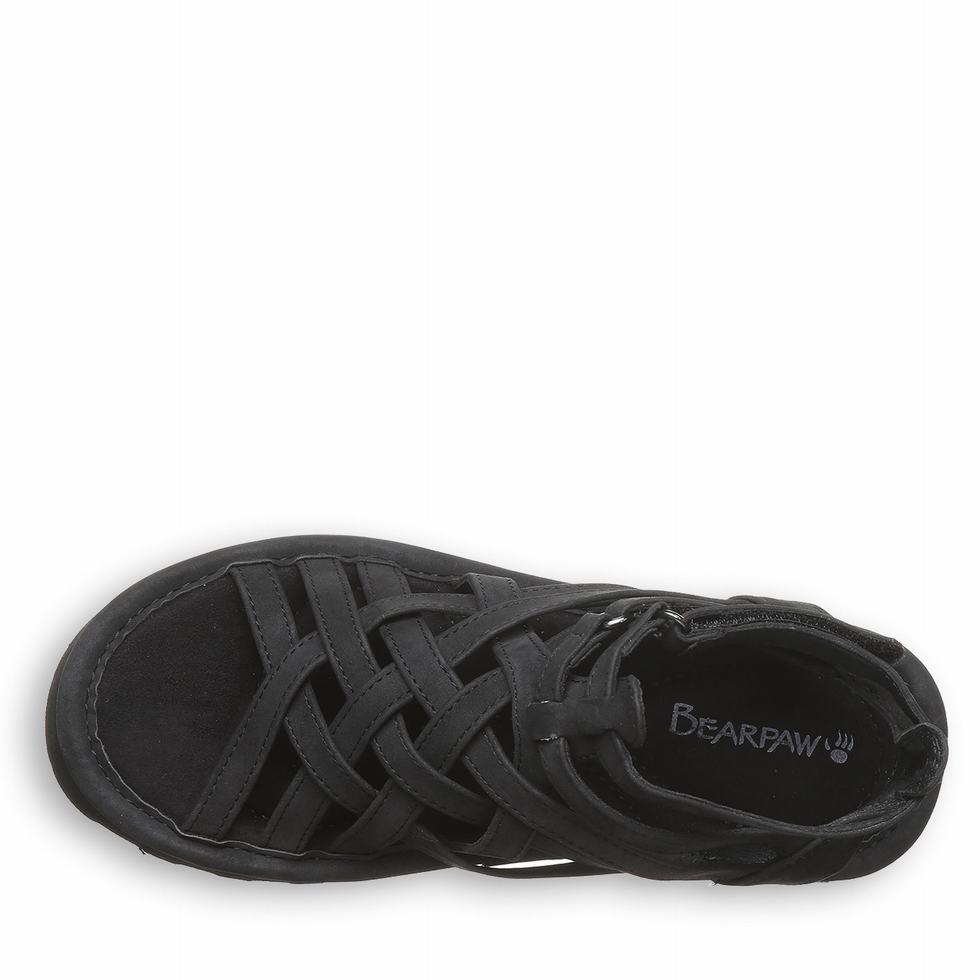 Women Bearpaw Prominence Sandals Black | TIU1416VC