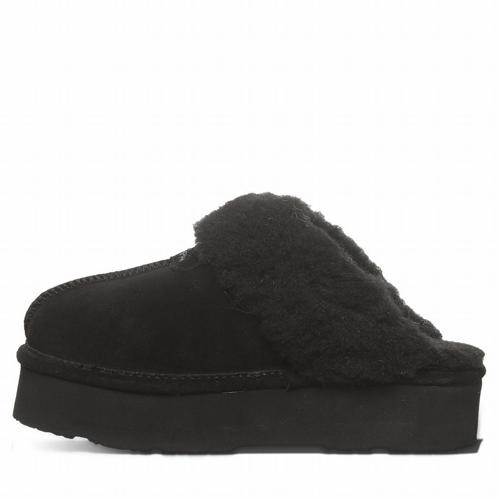 Women Bearpaw Retro Loki Slippers Black | UAU8094KD