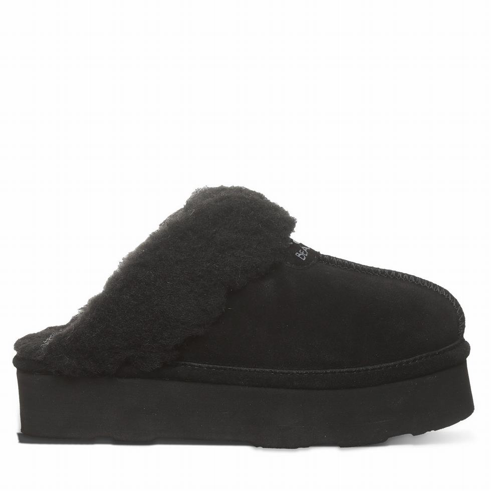 Women Bearpaw Retro Loki Slippers Black | UAU8094KD