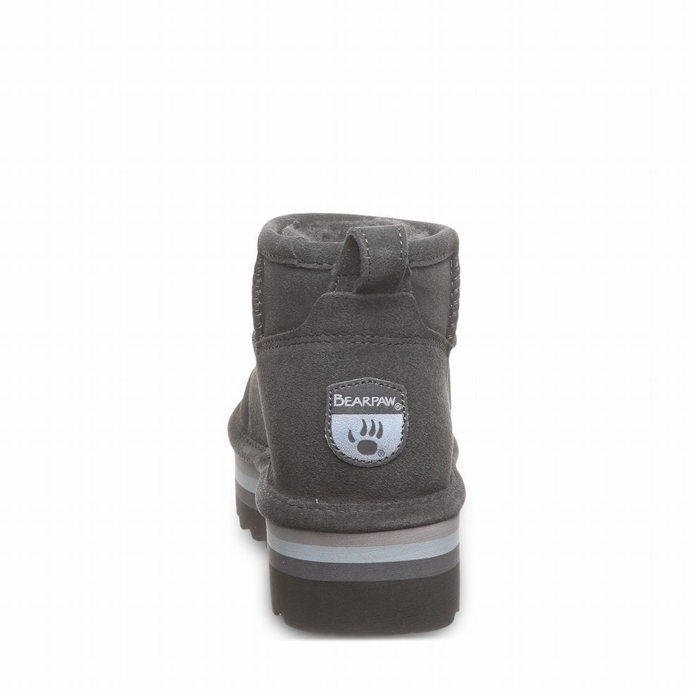 Women Bearpaw Retro Shorty Platform Boots Grey | ECW504PZ