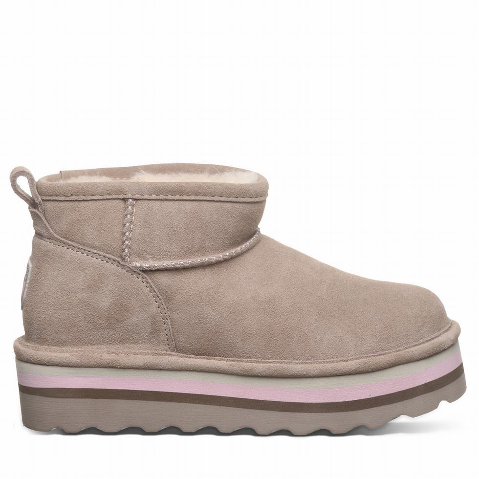 Women Bearpaw Retro Shorty Platform Boots Beige | NUH2748IQ