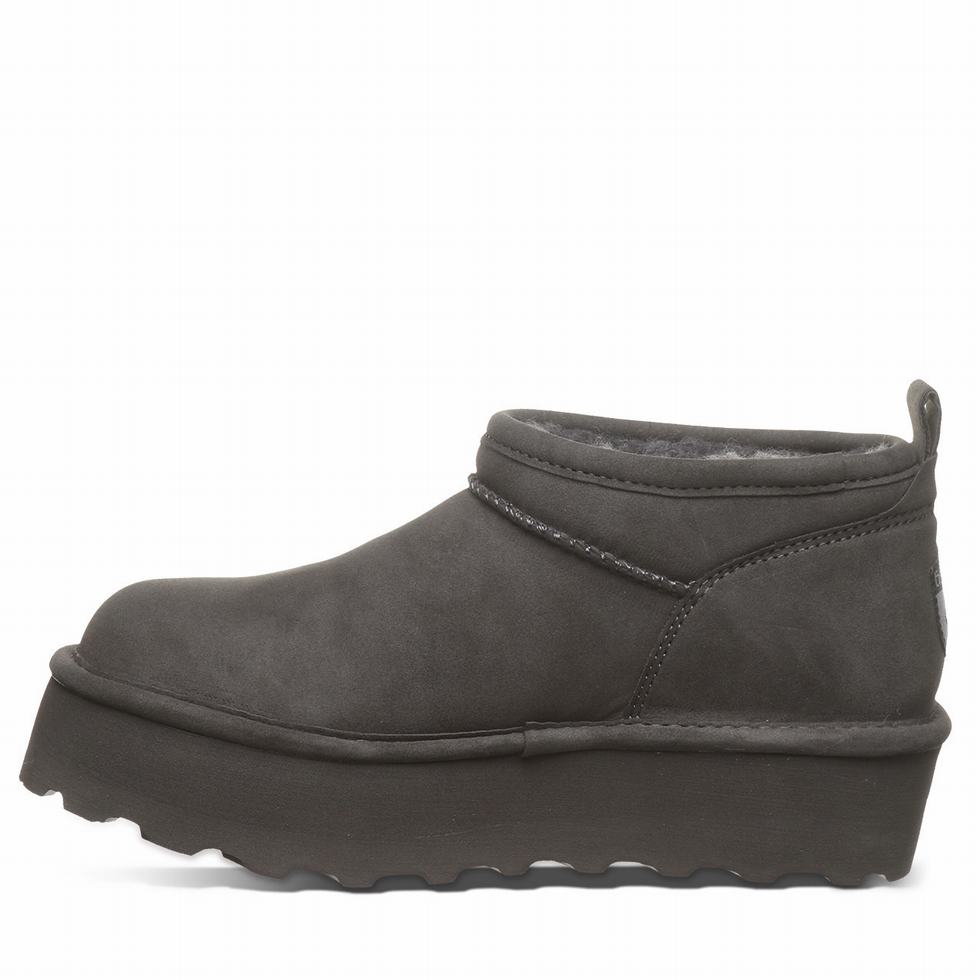 Women Bearpaw Retro Super Shorty Vegan Platform Boots Grey | UQY7882OJ