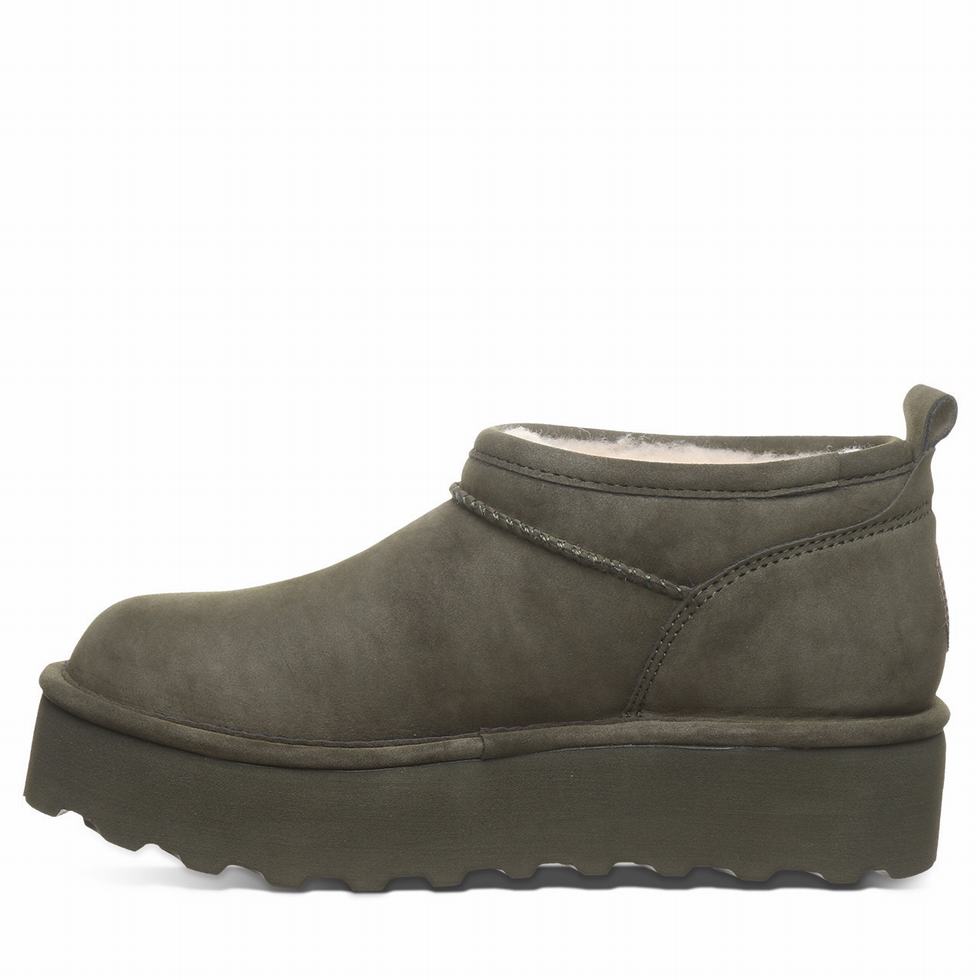 Women Bearpaw Retro Super Shorty Vegan Platform Boots Green | OFQ8221CO