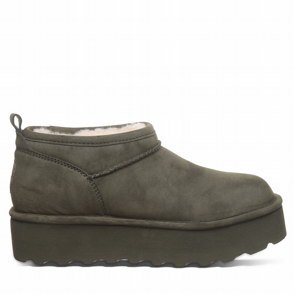 Women Bearpaw Retro Super Shorty Vegan Platform Boots Green | OFQ8221CO