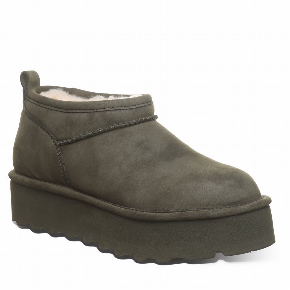 Women Bearpaw Retro Super Shorty Vegan Platform Boots Green | OFQ8221CO