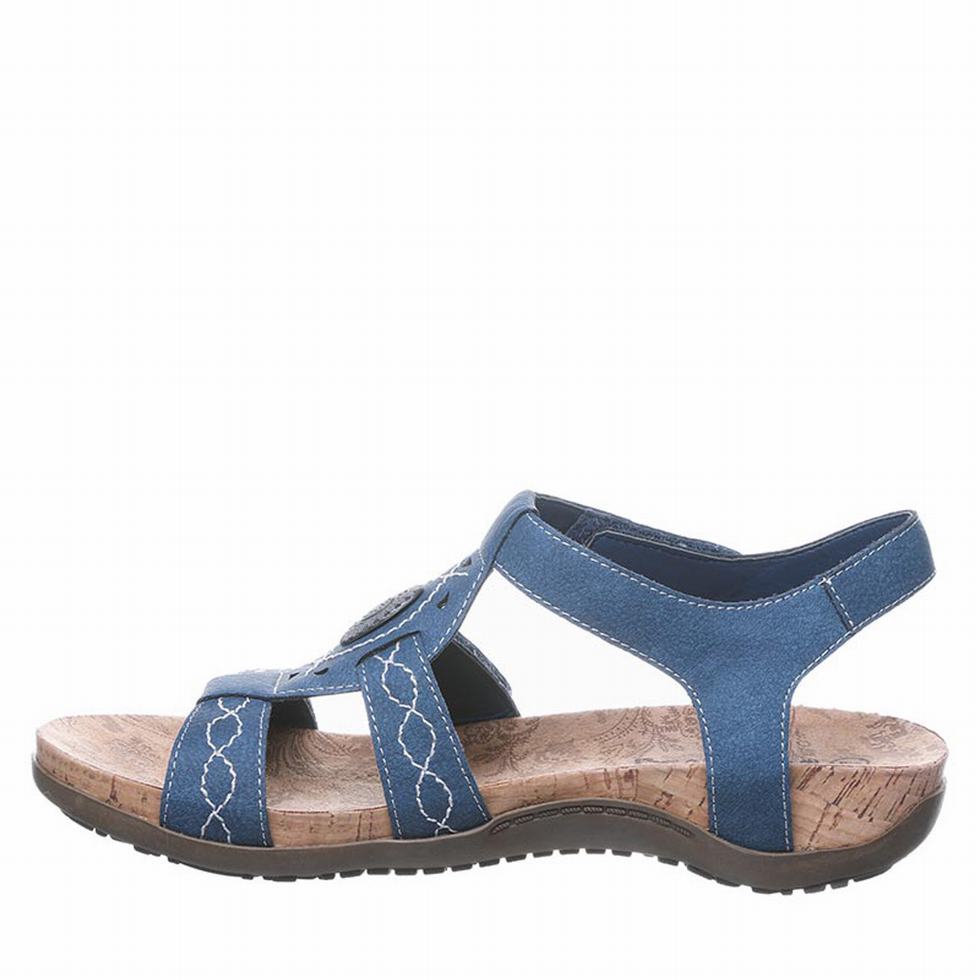 Women Bearpaw Ridley Wide Sandals Blue | COW1435GQ