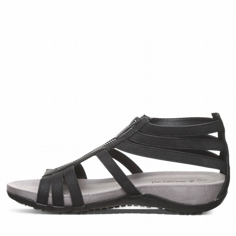 Women Bearpaw Ronda Sandals Black | EBK10081RV