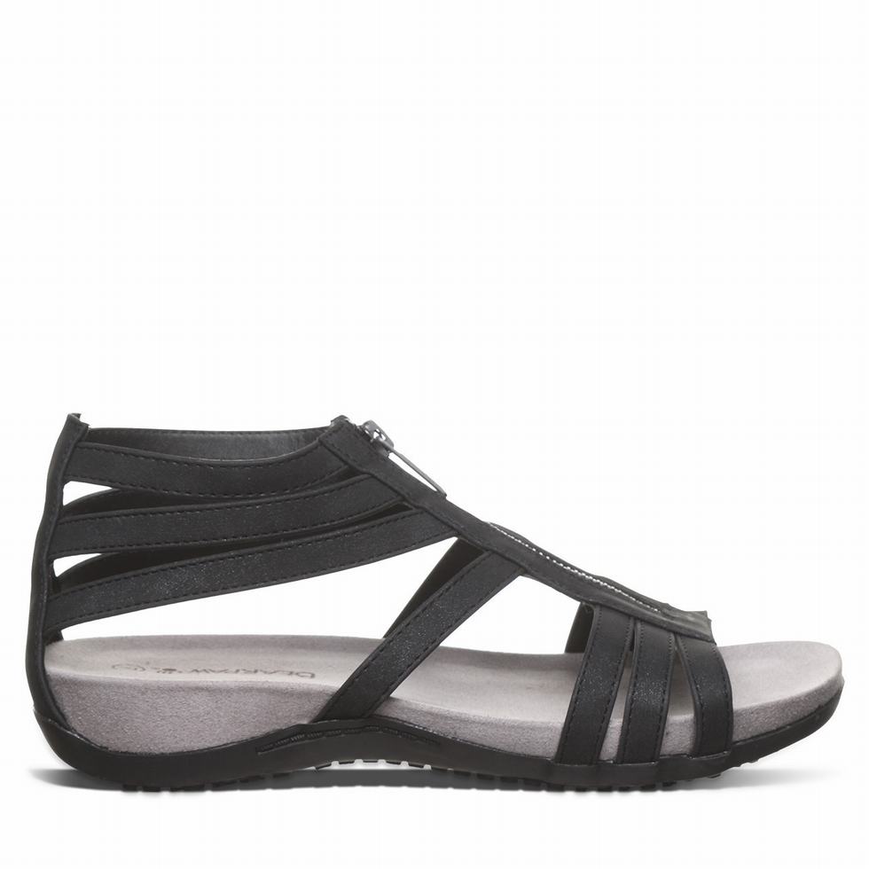 Women Bearpaw Ronda Sandals Black | EBK10081RV