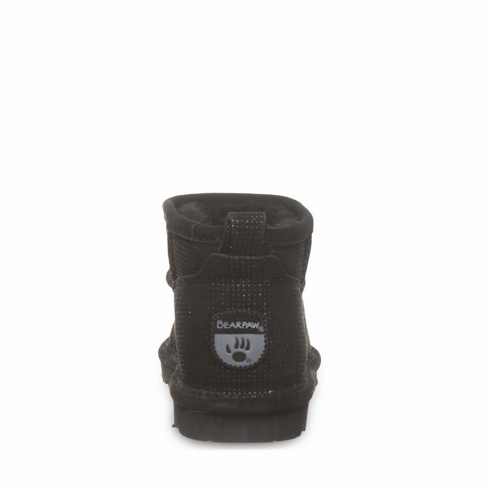 Women Bearpaw Shorty Exotic Boots Black | DNK66BA