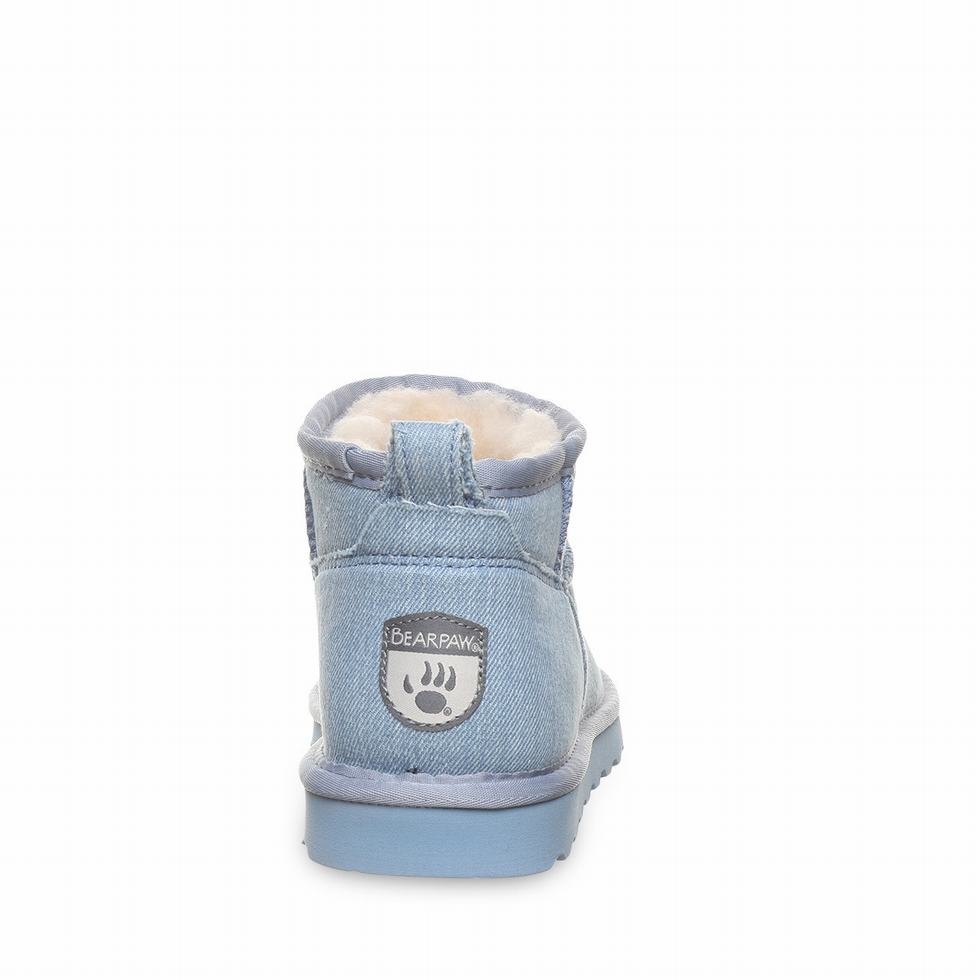 Women Bearpaw Shorty Vegan Boots Blue | WOE3932DI