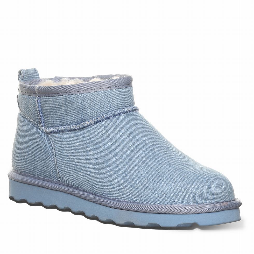 Women Bearpaw Shorty Vegan Boots Blue | WOE3932DI