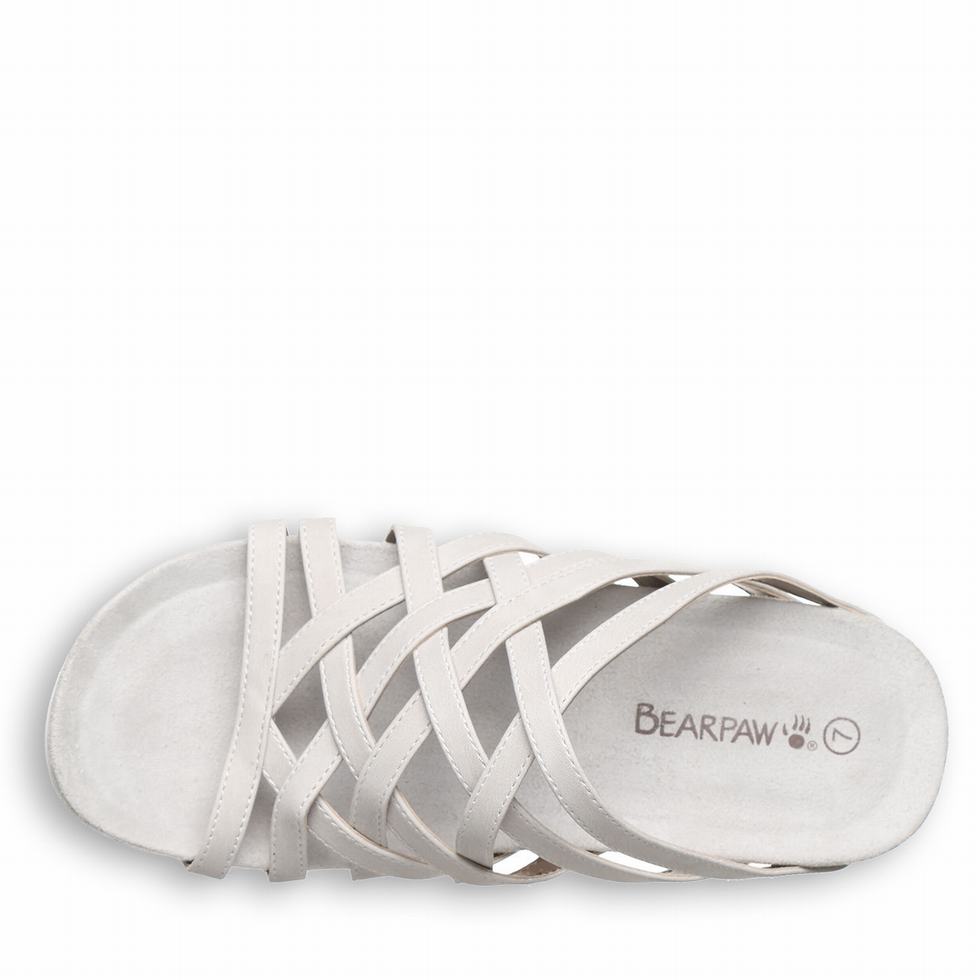 Women Bearpaw Zinnia Sandals White | ZIB4883VP